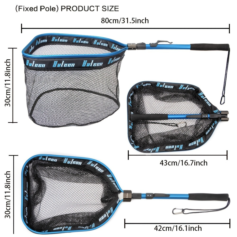 [YVLEEN Floating Fishing Net] YVLEEN Rubber Coated Floating Fishing Net - Compact & Foldable for Easy Transportation & Storage - Best for Steelhead, Salmon, Fly, Kayak, Catfish, Bass, Trout Fishing - Easy Catch & Release - Be