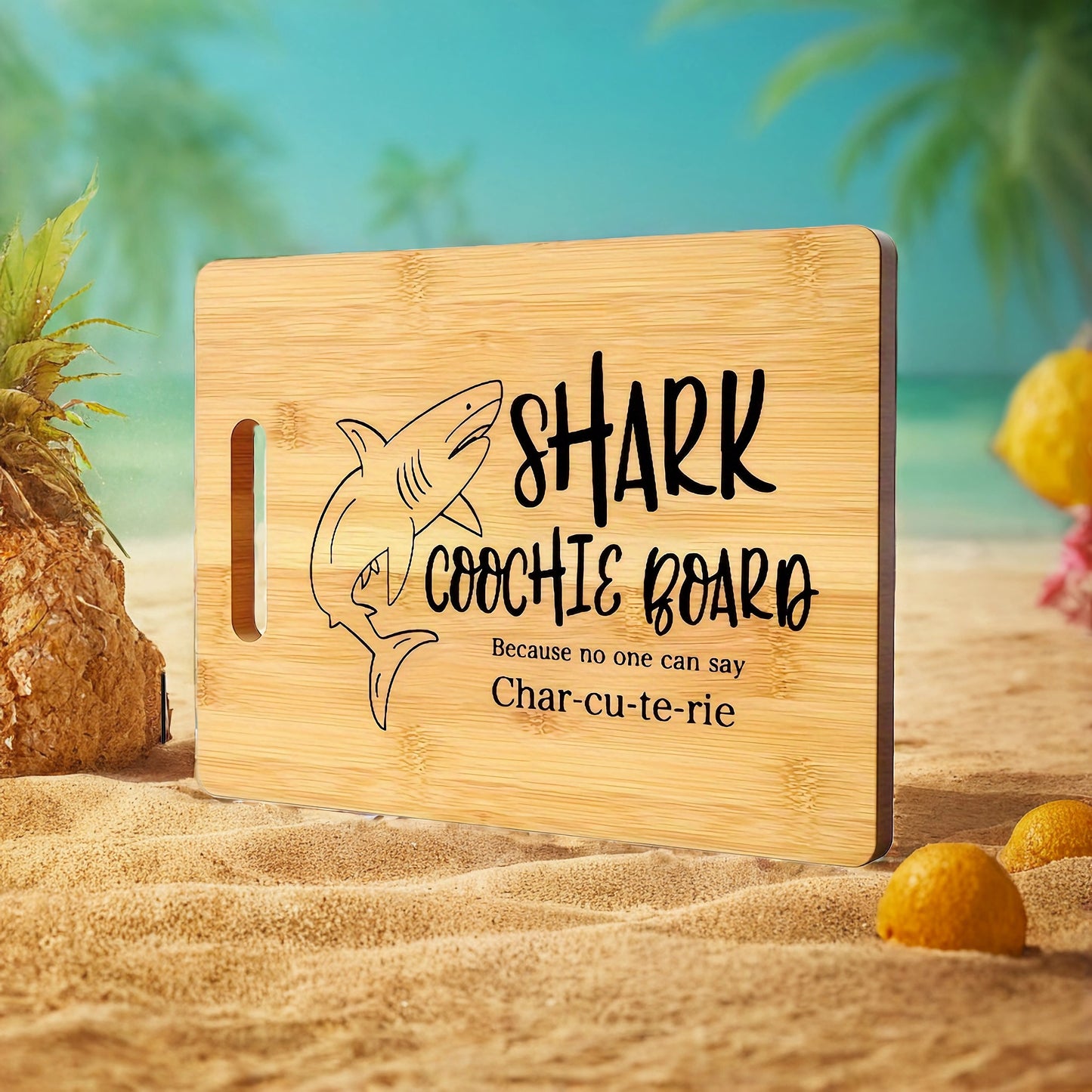 1pc, Bamboo Cutting Board, Shark Chopping Board, Laser Engraving Fun Bamboo Cutting Board, Fun Animal Bamboo Cutting Board, Kitchen And Living Room Home Decoration, Creative Gift For Family And Friends, Mother's Day Gifts