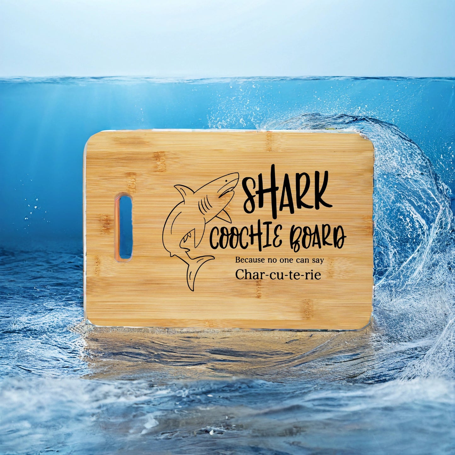 1pc, Bamboo Cutting Board, Shark Chopping Board, Laser Engraving Fun Bamboo Cutting Board, Fun Animal Bamboo Cutting Board, Kitchen And Living Room Home Decoration, Creative Gift For Family And Friends, Mother's Day Gifts