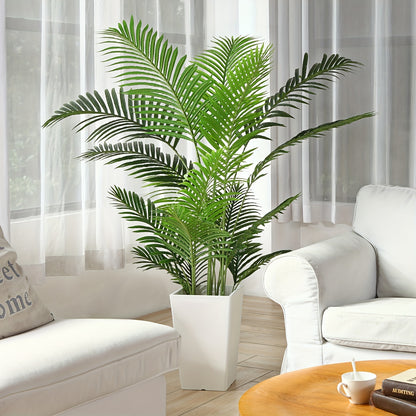Plante De Palmier Areca Artificielle 5 Pieds Faux Palmier Avec 17 Troncs Faux Arbre Pour Décoration Moderne D’Intérieur Extérieur Dypsis Lutescens Plantes En Pot Pour Bureau À Domicile (Lot De 2)