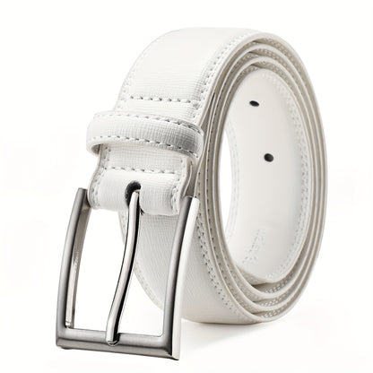 [Classic Men's Leather Belt] Classic & Fashion Men's Leather Belt | Single Prong Buckle for Jeans, Pants, Work & Business - Gift for Dad & Husband