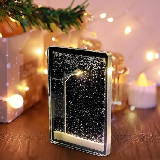 1pc Art Deco Snowflake Night Light, Christmas Craft Ornament, Romantic DIY Snow Globe Decoration, Battery Operated Plastic Decor for Bedroom, Festive Gift for Christmas, Halloween, Easter, Thanksgiving - Batteries Included(No