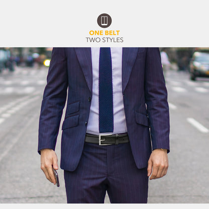 [Classic Men's Leather Belt] Classic & Fashion Men's Leather Belt | Single Prong Buckle for Jeans, Pants, Work & Business - Gift for Dad & Husband