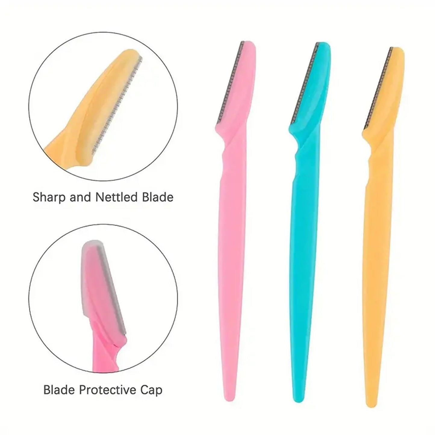 12-Pack Stainless Steel Eyebrow Razors - Unscented Multipurpose Body Hair Removal Tools with Sharp Blades for Effortless Grooming, No Accessory Included