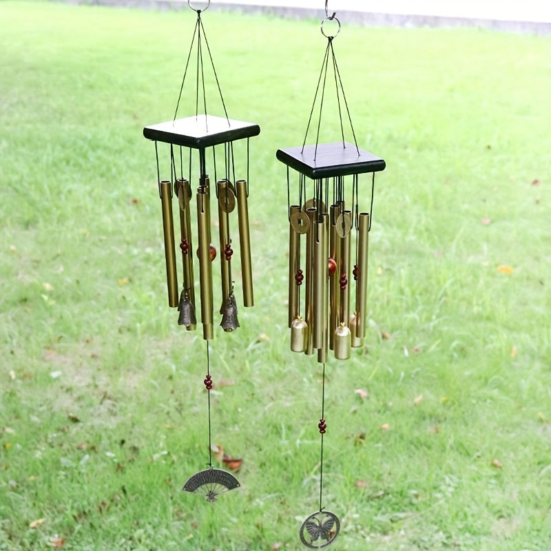 1pc Large Copper Bell Outdoor Wind Chimes - Antique Style, Aluminum Alloy Tubes, Door Hanging, Garden Home Decoration, Yard Art Decor for Outdoor Spaces