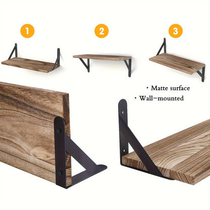 [4pcs Floating Shelves] 4pcs Floating Shelves, Wall Mounted Shelves | For Room Decor, Bathroom Storage, Bedroom, Living Room, And Plants, Home Storage Decoration Utility Shelf