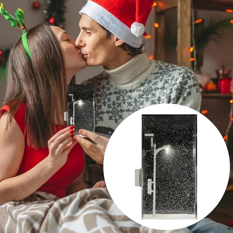 1pc Art Deco Snowflake Night Light, Christmas Craft Ornament, Romantic DIY Snow Globe Decoration, Battery Operated Plastic Decor for Bedroom, Festive Gift for Christmas, Halloween, Easter, Thanksgiving - Batteries Included(No