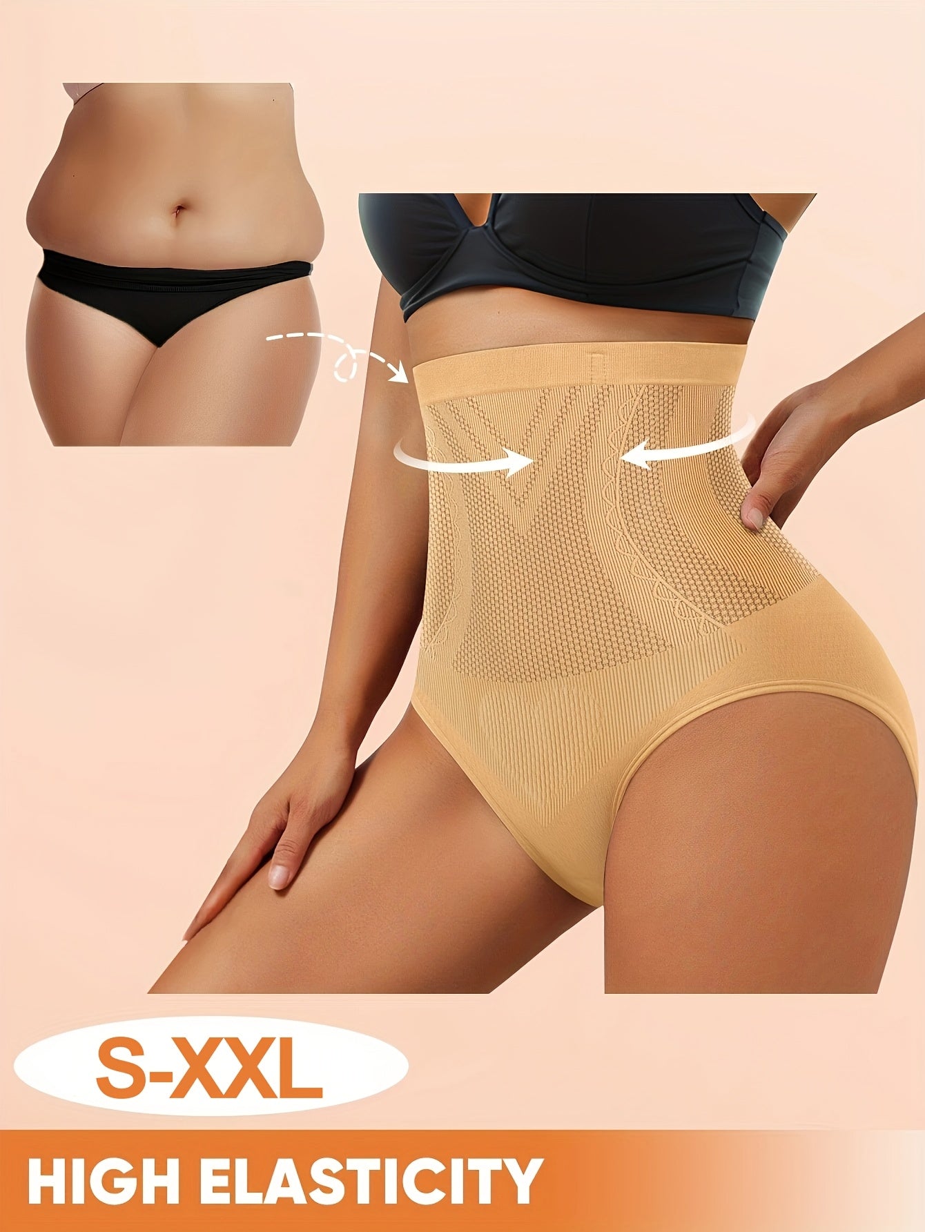 1-Pack High-Waist Tummy Control Shaping Seamless Panties, Soft Fit Women's Briefs