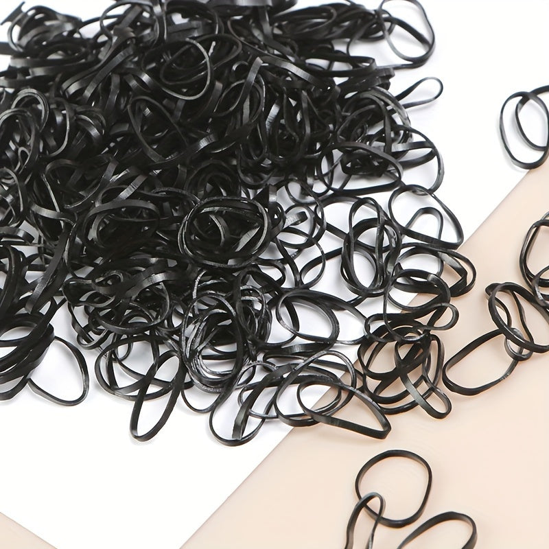 100pcs Black Disposable Hair Ties - Thick, High Elasticity, No-Damage Ponytail Holders for Women & Girls - Perfect for Christmas & New Year Styling