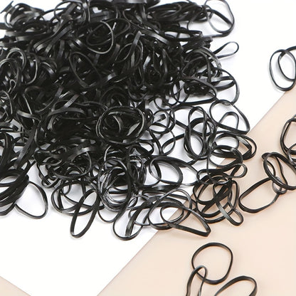 100pcs Black Disposable Hair Ties - Thick, High Elasticity, No-Damage Ponytail Holders for Women & Girls - Perfect for Christmas & New Year Styling