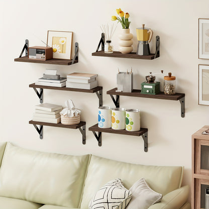 [4pcs Floating Shelves] 4pcs Floating Shelves, Wall Mounted Shelves | For Room Decor, Bathroom Storage, Bedroom, Living Room, And Plants, Home Storage Decoration Utility Shelf