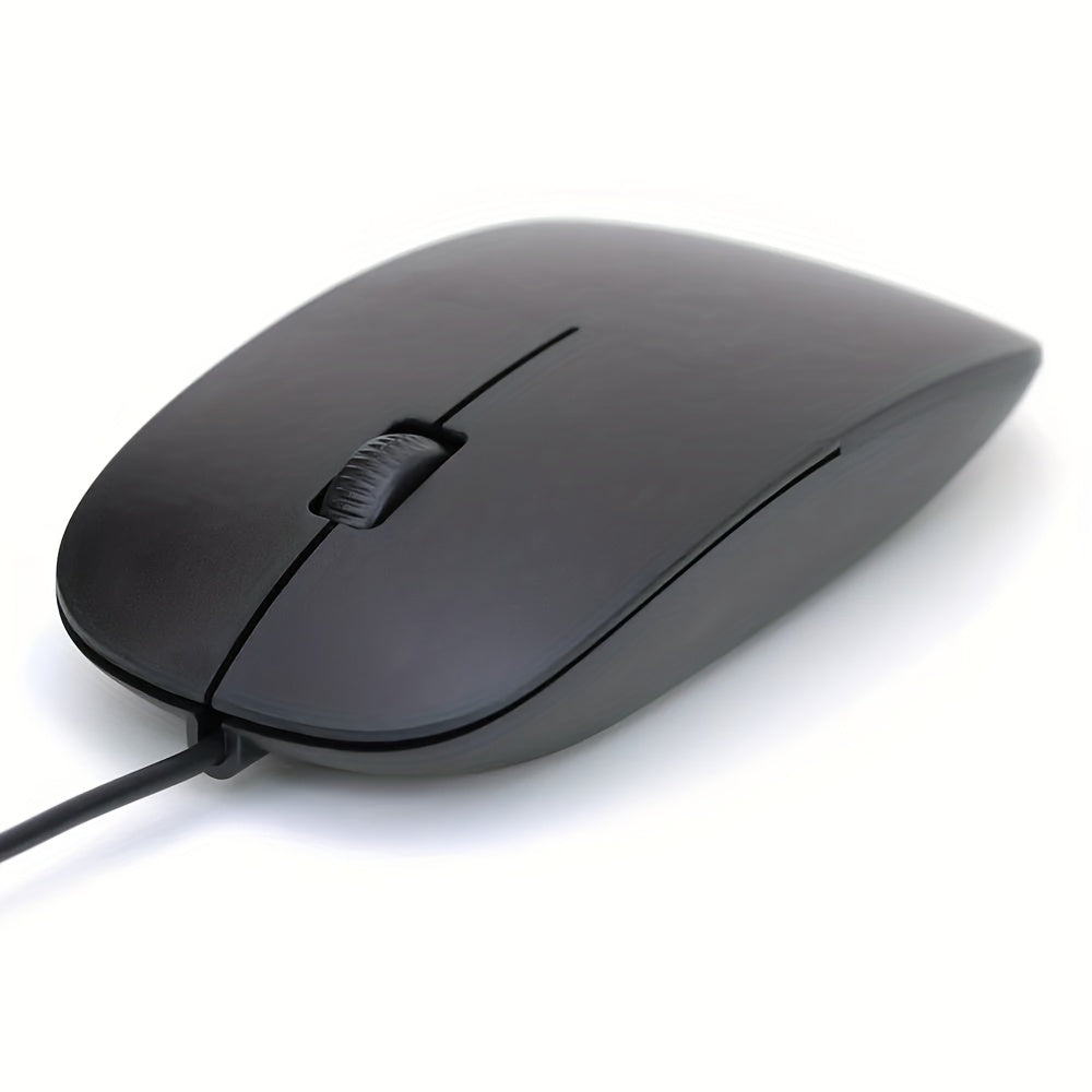 [Ultra-Thin] Ultra-Thin 1200dpi Wired Gaming Mouse | Ergonomic Design, Anti-Slip Scale Pattern, 3D Roller | PC and Laptop | Business Computing Tools, Minimalist Mouse Design, Durable Optical Mouse, Black & White Options