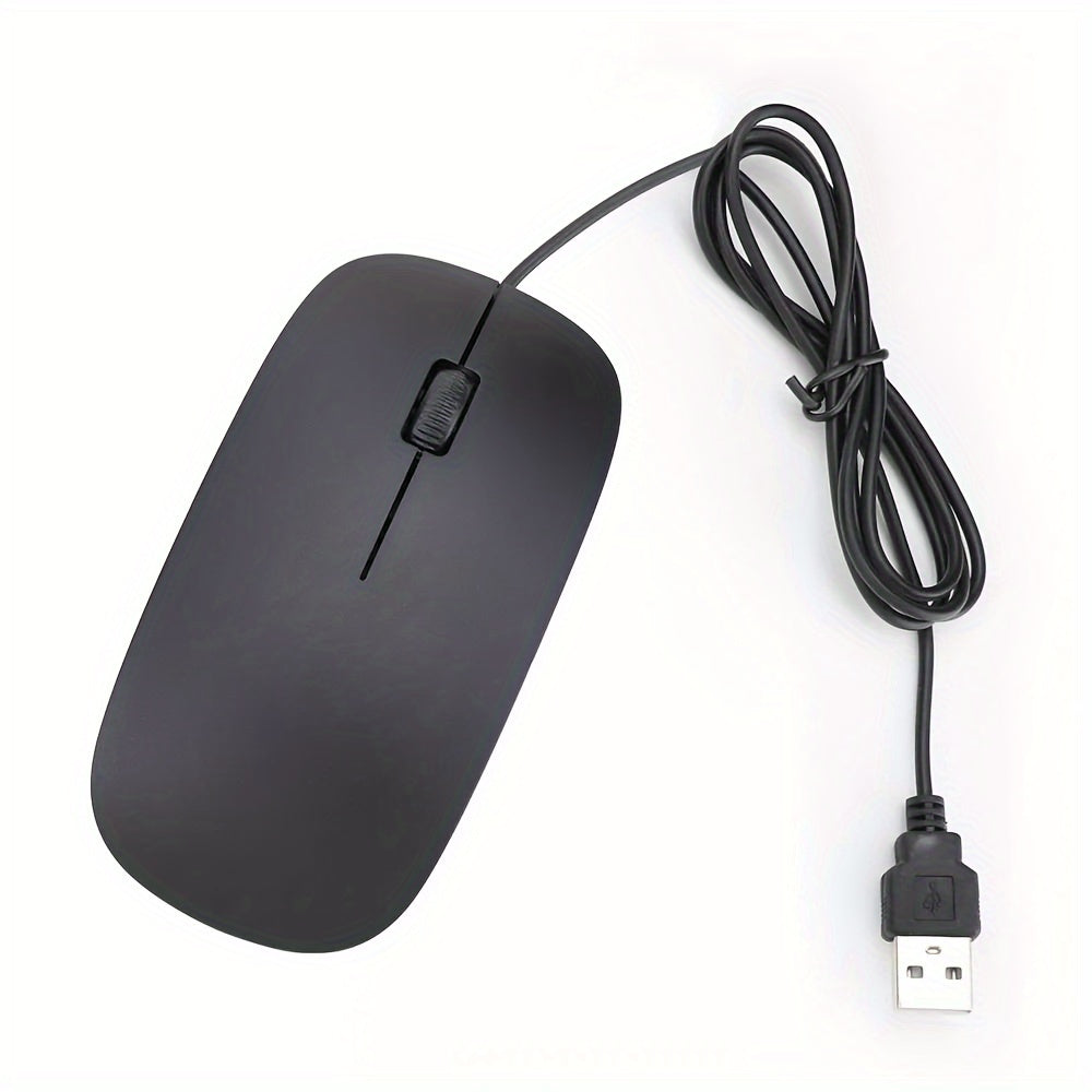 [Ultra-Thin] Ultra-Thin 1200dpi Wired Gaming Mouse | Ergonomic Design, Anti-Slip Scale Pattern, 3D Roller | PC and Laptop | Business Computing Tools, Minimalist Mouse Design, Durable Optical Mouse, Black & White Options