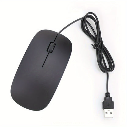 [Ultra-Thin] Ultra-Thin 1200dpi Wired Gaming Mouse | Ergonomic Design, Anti-Slip Scale Pattern, 3D Roller | PC and Laptop | Business Computing Tools, Minimalist Mouse Design, Durable Optical Mouse, Black & White Options