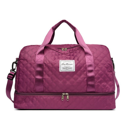 [Luxury Travel Bag] Extra Large Luxury Women's Gym Duffel Travel Bag | Multifunctional with Wet/Dry Separation, Convenient Side Pockets, and Independent Shoe Compartment - Lightweight Maternity Bag Storage Bag for Short Trip