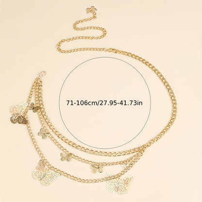 1 Ladies' Fashion Butterfly Body Chain - Body Chains for Party, Travel, Beach, and Vacation - Sexy Body Decoration Accessories with Gift Giving Idea
