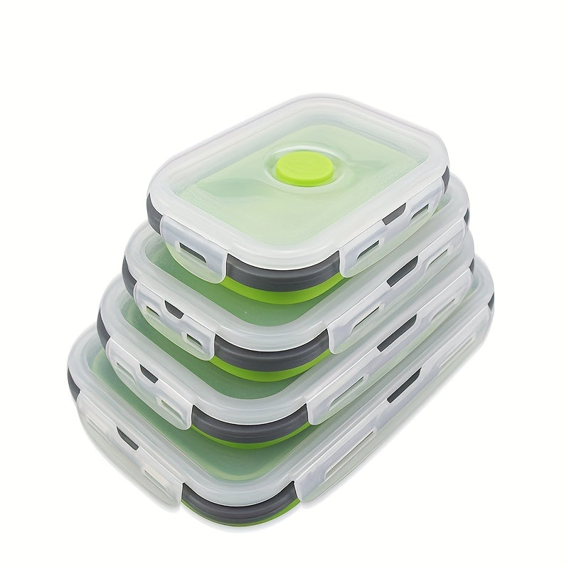 [Silicone Food Container] Collapsible Silicone Food Storage Container - BPA Free - Microwaveable - Freezer, Dishwasher Safe - Space Saving Stackable - Collapsible Leftover or Meal Prep Lunch Box Containers