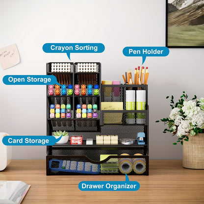 1 Piece Desktop Storage Rack - Durable & Stylish Organizer for Stationery, Office Supplies & Bedroom Decor - Space-Saving, Versatile Design Enhances Home Storage & Organization