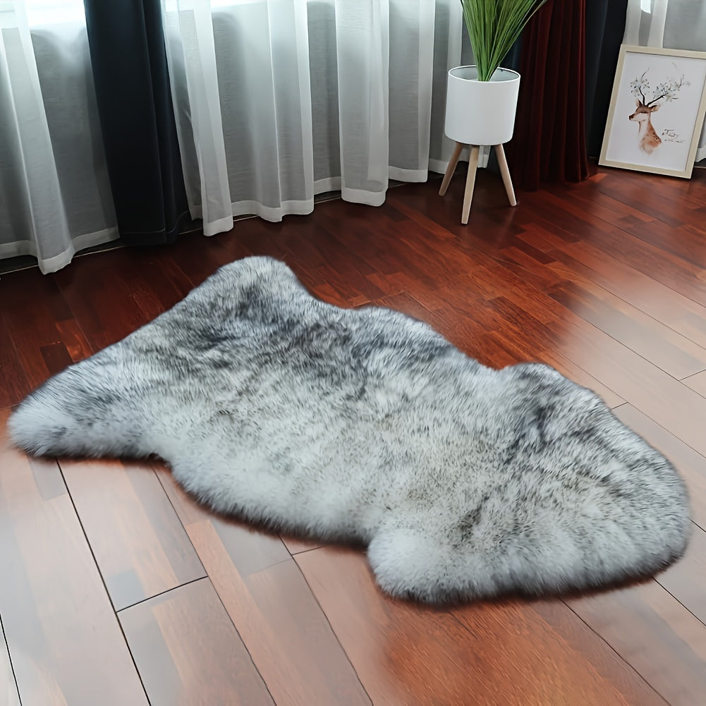 1pc Soft and Fluffy Sheepskin Carpet - Non-slip Artificial Fur Carpet for Bedroom, Living Room and Game Room - Washable and Durable - Very Suitable for Home Decoration and Dormitory