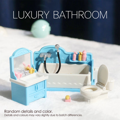 1:12 Miniature Furniture Forest Family Kitchen Toy Dining Table Dollhouse Accessories Bathroom Pretend Play For Girl Gifts Toys
