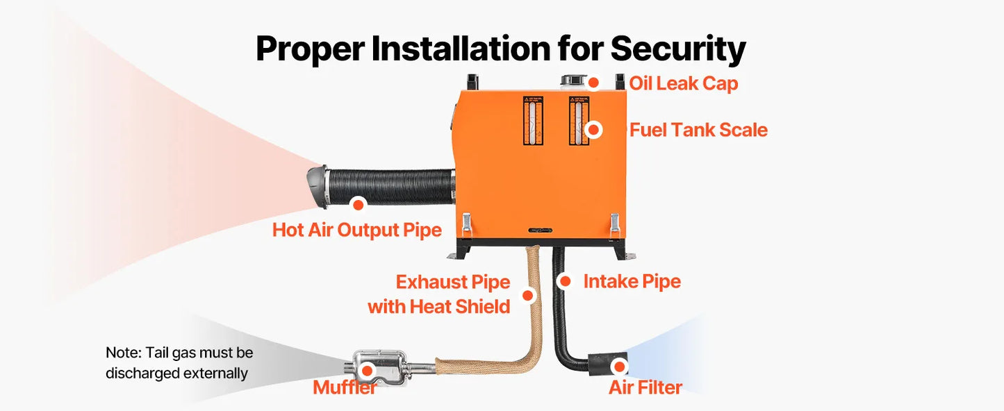 SucceBuy Diesel Heater 8KW Diesel Air Heater with LCD Panel and Remote Control Parking Heater Low Noise for Truck Trailer Boat