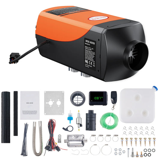 SucceBuy Car Heater 2/5/8KW Diesel Air Heater 12V With Silencer Remote Control Truck Boat Bus Trailer Air Diesel Parking Heater