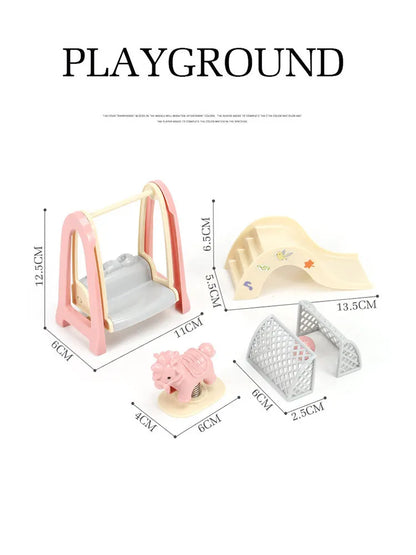 1:12 Miniature Furniture Forest Family Kitchen Toy Dining Table Dollhouse Accessories Bathroom Pretend Play For Girl Gifts Toys