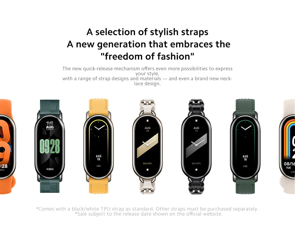 [World Premiere] Global Version Xiaomi Band 8 1.62'' AMOLED Ultra Long Life 16 Days Smart Bracelet 150+ Sport Modes