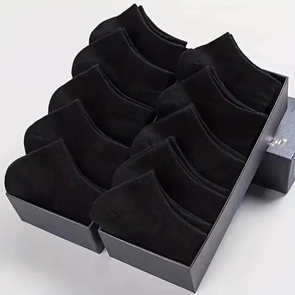 10/40 Pairs Men's Boat Socks Business Sport Sweat Absorption Mature Summer Autumn Solid Color Non Pilling Versatile Ankle Socks