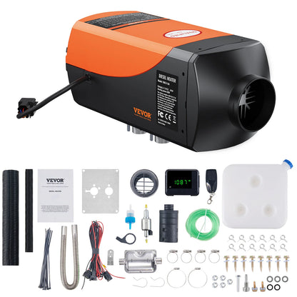SucceBuy Car Heater 2/5/8KW Diesel Air Heater 12V With Silencer Remote Control Truck Boat Bus Trailer Air Diesel Parking Heater