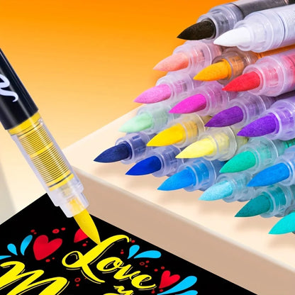 12-120 Colors Acrylic Paint Pens Markers Brush Tip Paint Markers for Rock Painting Wood Canvas Stone Christmas Gift DIY Crafts
