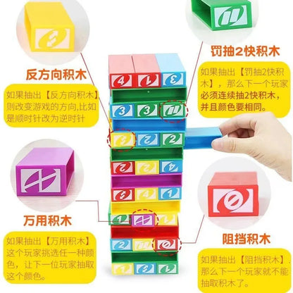 Spin Card Wheel Game Family Parent Child Gathering Desktop Game Drawing Blocks Stacking High Children'S Puzzle Interactive Toys