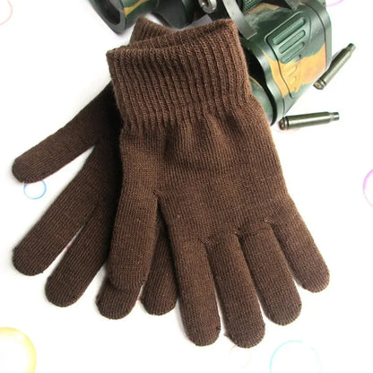 Gants pour femmes Tricotés Solide Automne Hiver Chauffe-mains Épaississement Doublure Ski Court Poignet Femme Doigts complets Mitaines
