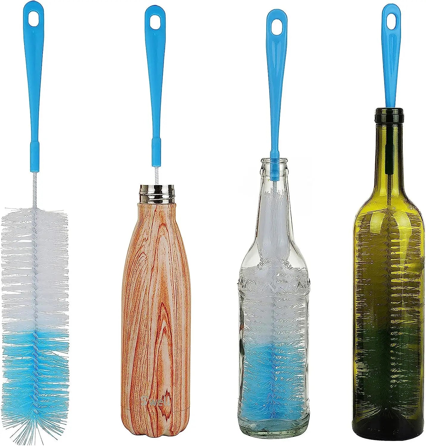 16” Long Bottle Brush Cleaner for Washing Wine/Beer/Sport Well/Thermos/Glass and Long Narrow Neck Sport Bottles