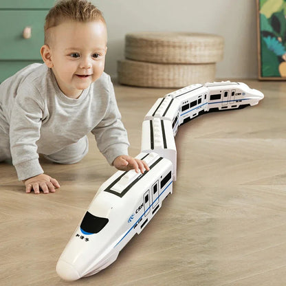 Train à grande vitesse électrique pour enfants, jouet éducatif, simulation, son et lumière, idéal pour garçons et filles, idée cadeau