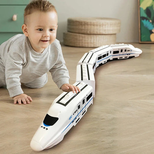 Train à grande vitesse électrique pour enfants, jouet éducatif, simulation, son et lumière, idéal pour garçons et filles, idée cadeau