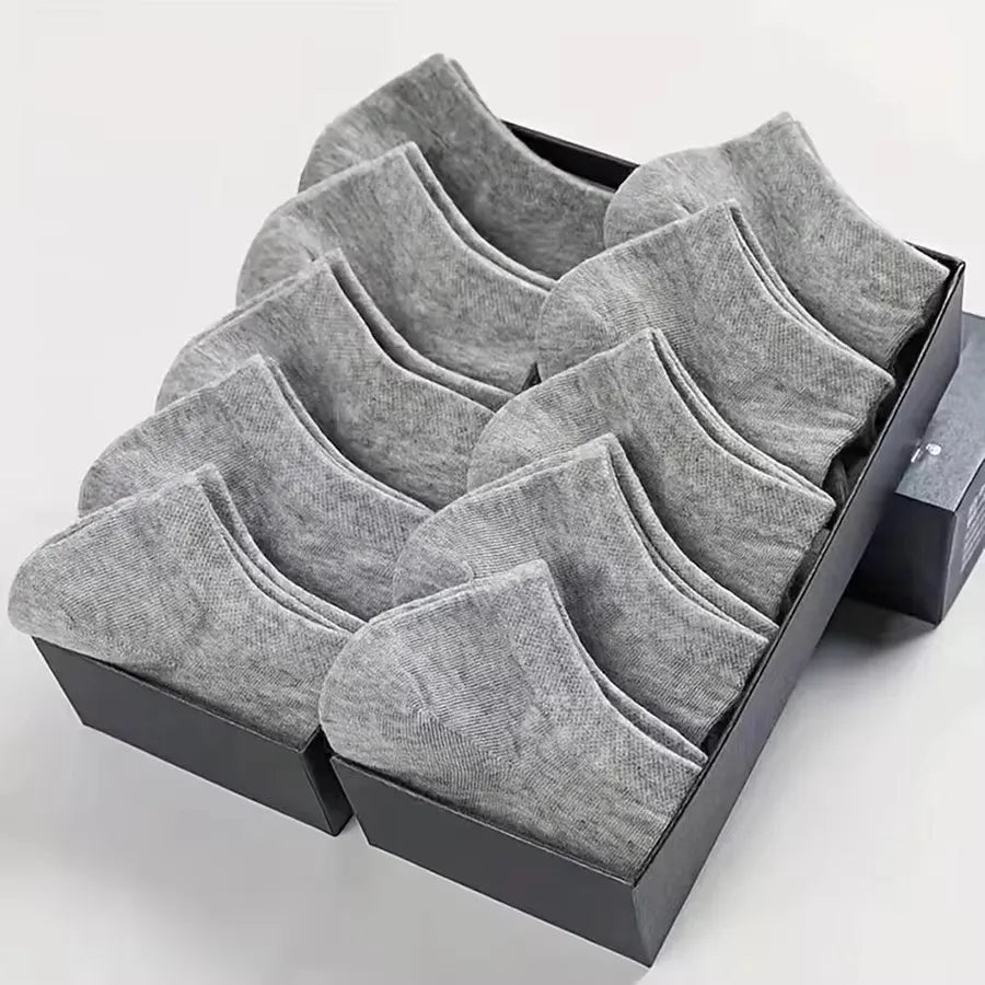 10/40 Pairs Men's Boat Socks Business Sport Sweat Absorption Mature Summer Autumn Solid Color Non Pilling Versatile Ankle Socks