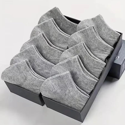 10/40 Pairs Men's Boat Socks Business Sport Sweat Absorption Mature Summer Autumn Solid Color Non Pilling Versatile Ankle Socks