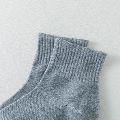 5/8 paires de chaussettes décontractées en coton noir pour hommes et femmes, longueur moyenne, douces et chaudes, automne/hiver, couleur unie
