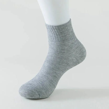 5/8 paires de chaussettes décontractées en coton noir pour hommes et femmes, longueur moyenne, douces et chaudes, automne/hiver, couleur unie