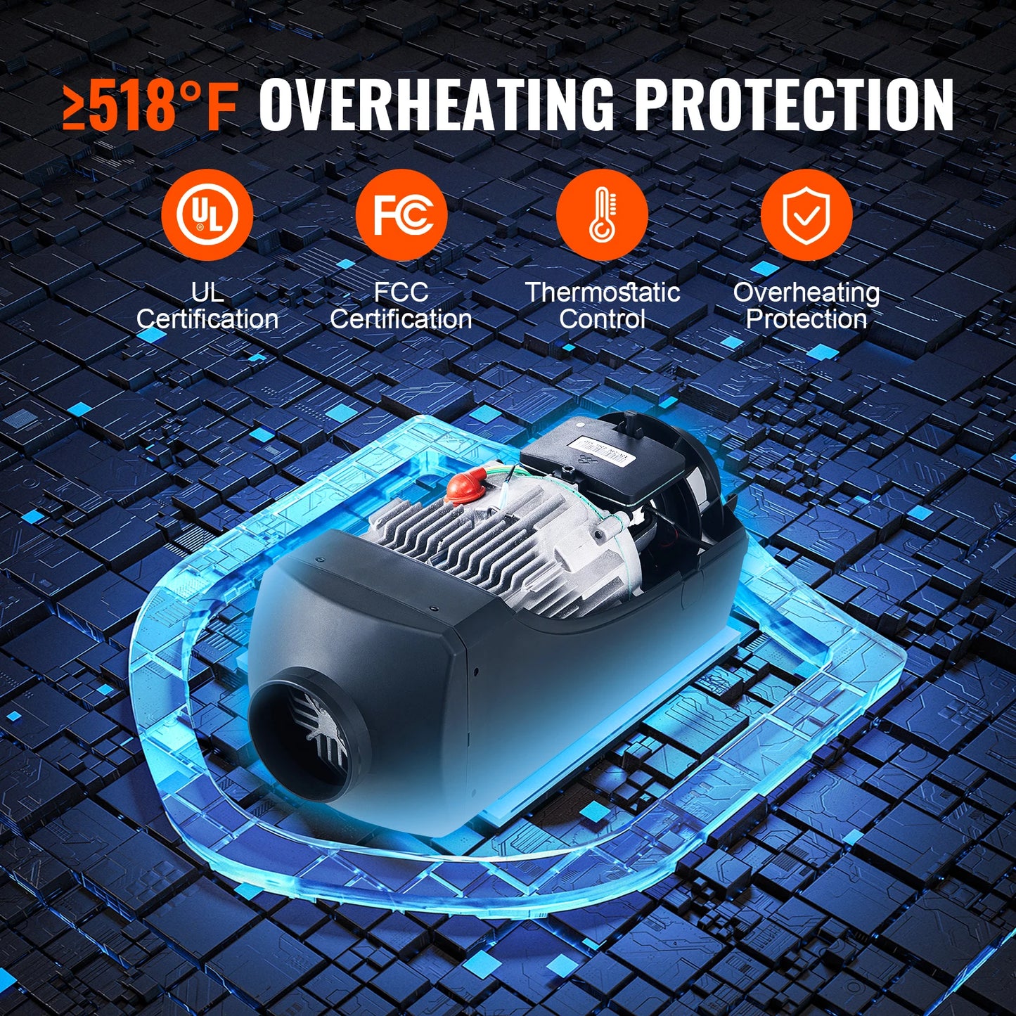SucceBuy Car Heater 2/5/8KW Diesel Air Heater 12V With Silencer Remote Control Truck Boat Bus Trailer Air Diesel Parking Heater