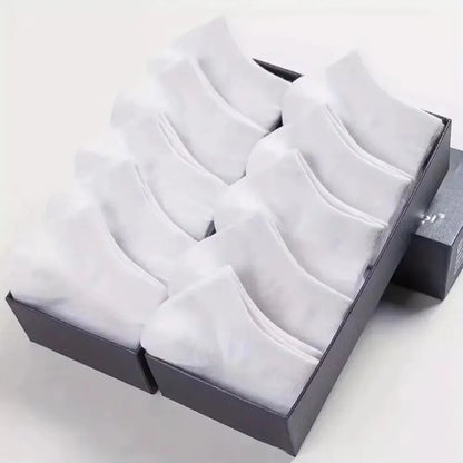 10/40 Pairs Men's Boat Socks Business Sport Sweat Absorption Mature Summer Autumn Solid Color Non Pilling Versatile Ankle Socks