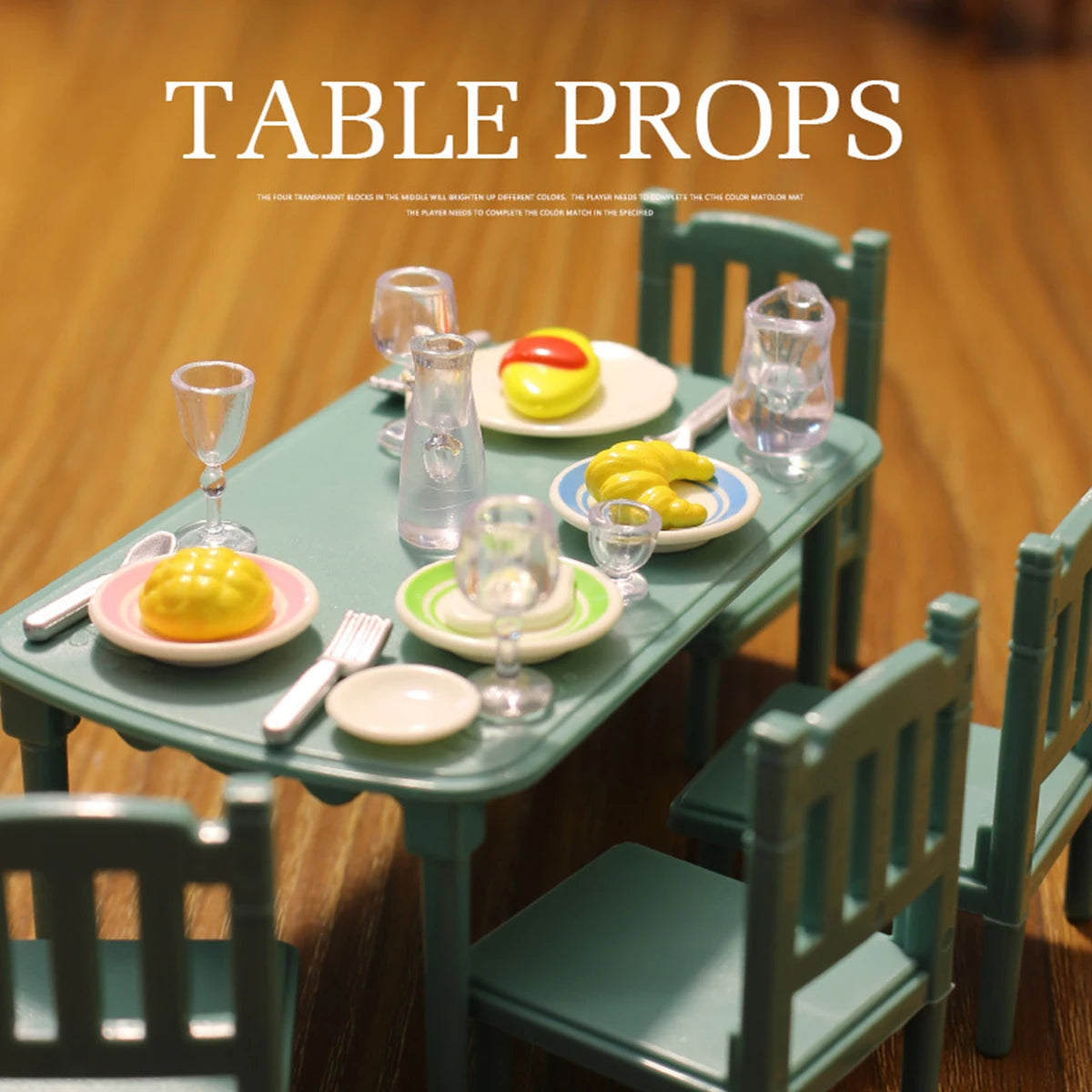 1:12 Miniature Furniture Forest Family Kitchen Toy Dining Table Dollhouse Accessories Bathroom Pretend Play For Girl Gifts Toys