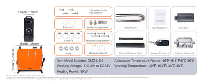 SucceBuy Diesel Heater 8KW Diesel Air Heater with LCD Panel and Remote Control Parking Heater Low Noise for Truck Trailer Boat