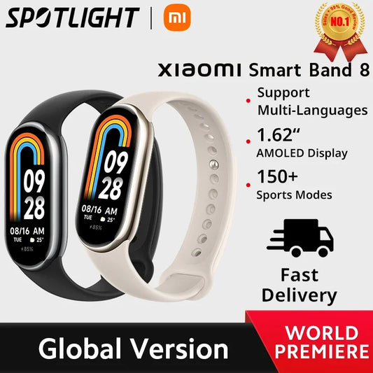 [World Premiere] Global Version Xiaomi Band 8 1.62'' AMOLED Ultra Long Life 16 Days Smart Bracelet 150+ Sport Modes