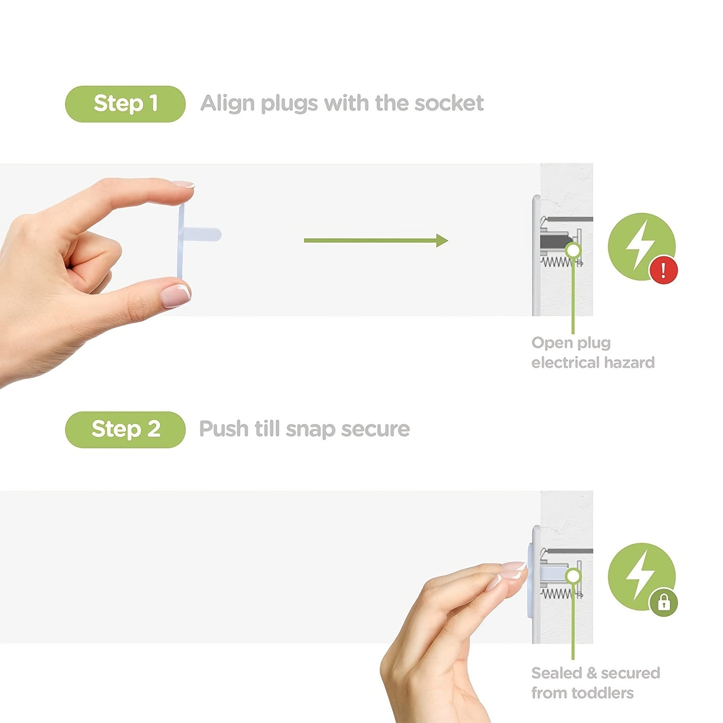 [Safety Outlet Covers] 10pcs Baby Proofing Safety Outlet Covers | Child Secure Electric Plug Protectors, Hidden Handle Square Socket Covers, For Kids Toddler Protection, Christmas, Halloween, Thanksgiving Day Gift