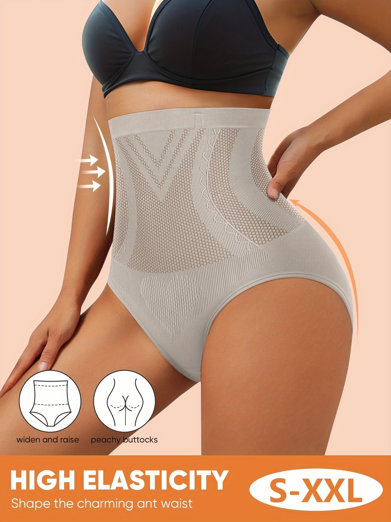 1-Pack High-Waist Tummy Control Shaping Seamless Panties, Soft Fit Women's Briefs