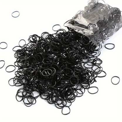 100pcs Black Disposable Hair Ties - Thick, High Elasticity, No-Damage Ponytail Holders for Women & Girls - Perfect for Christmas & New Year Styling