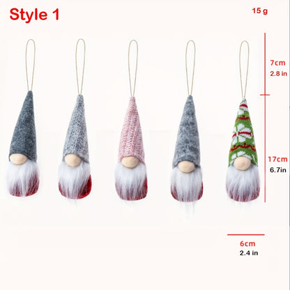 10pcs Christmas Tree Decoration Dwarf Pendant, Mini Indoor Gnomes Of New Year Valentine's Day Decor Plush Set, For Holiday New Year Valentine's Day, Santa Elf For Home Decor