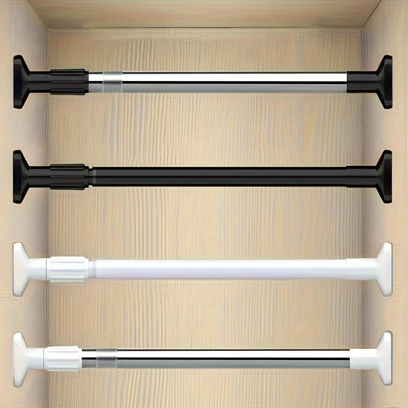 1pc Adjustable Tension Curtain Rod - Multipurpose Heavy-Duty No-Drill Extendable Rod for Shower, Closet, Window, Towel Rack - Metal & Plastic Home Accessory